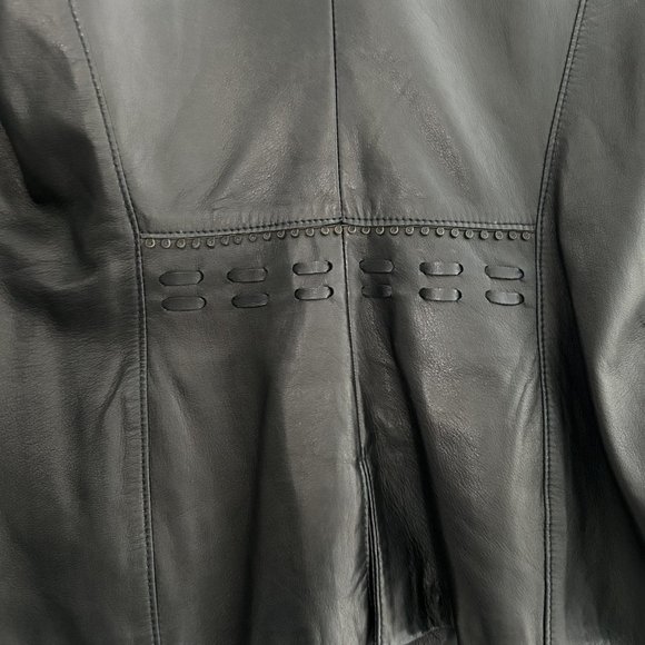 Leather Women's Jacket /Brown Y2K/ Unique Detailing Danier Leather - Picture 6 of 16